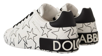 Shop Dolce & Gabbana White Leather Stars Low Top Sneakers Men's Shoes