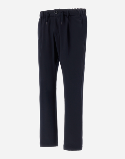 Herno Easy Suit Stretch Trousers In Navy Blue
