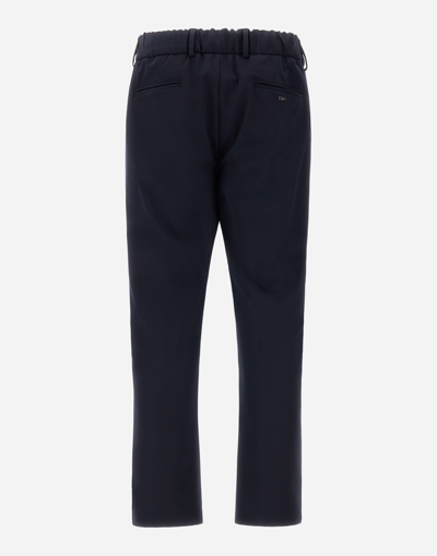 Herno Easy Suit Stretch Trousers In Navy Blue