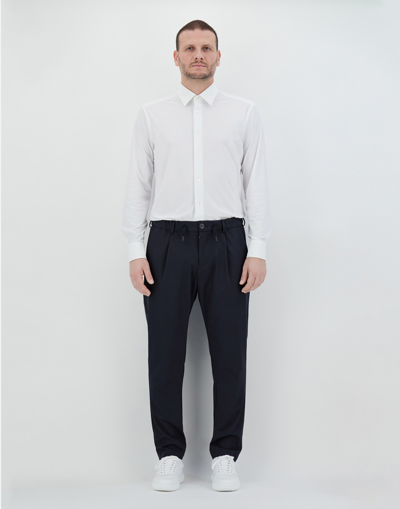 Herno Easy Suit Stretch Trousers In Navy Blue