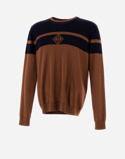 Herno Brushed Wool Sweater In Camel