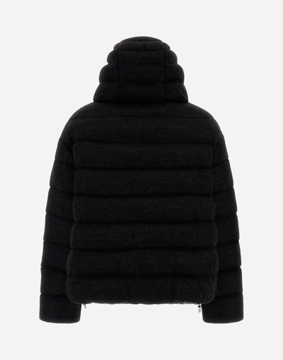 Herno Shiny Knit Bomber Jacket In Black