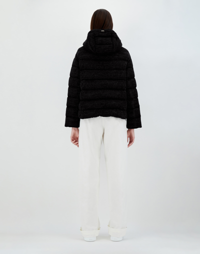 Herno Shiny Knit Bomber Jacket In Black