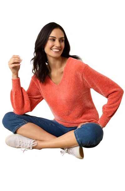 Shop Tommy Bahama Island Luna Chenille Sweater In Pure Coral