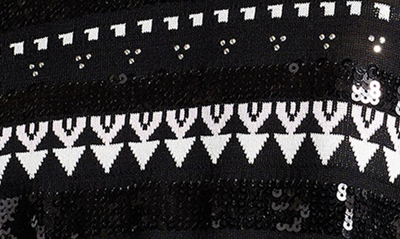 Shop Ted Baker Limara Fair Isle Sequin Sweater In Dark Navy