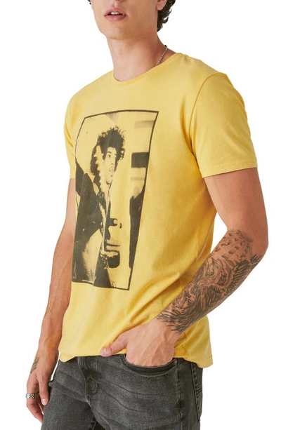 Shop Lucky Brand Jimi Hendrix Photo Graphic T-shirt In Misted Yellow