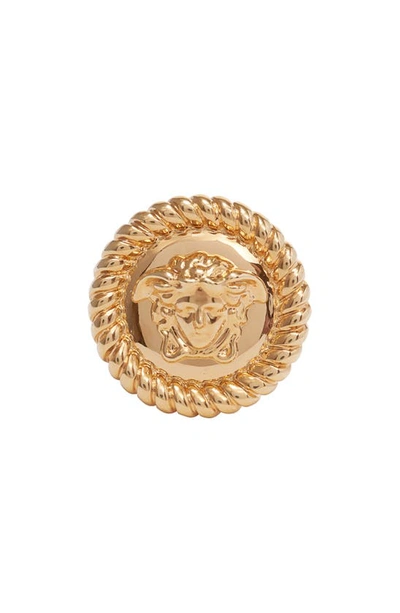Shop Versace Medusa Ring In  Gold