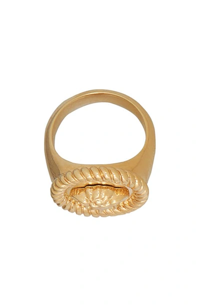 Shop Versace Medusa Ring In  Gold