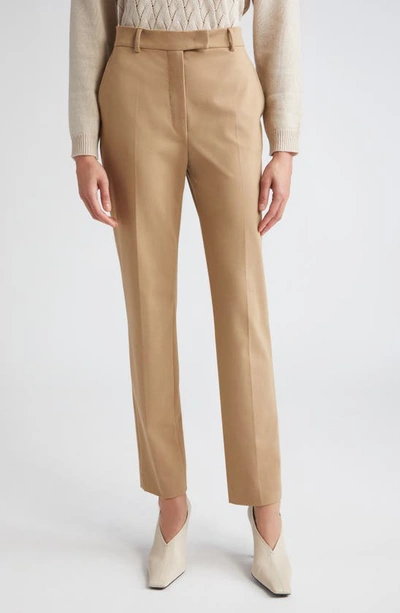 Shop Max Mara Studio Ananas Stretch Jersey Ankle Trousers In Camel