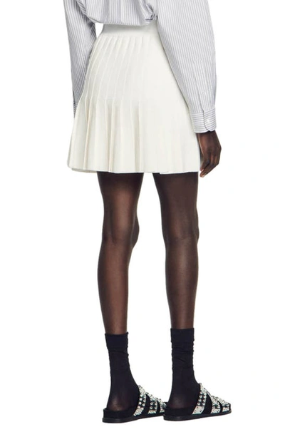 Shop Sandro Ilnade Pleated Miniskirt In White