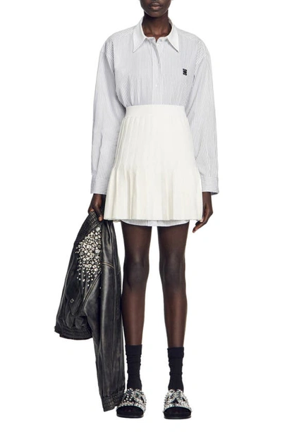 Shop Sandro Ilnade Pleated Miniskirt In White