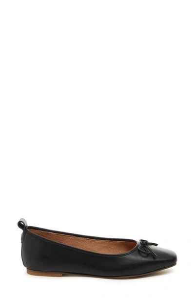 Kelsi Dagger Brooklyn Frankie Square Toe Ballet Flat In Black Leather