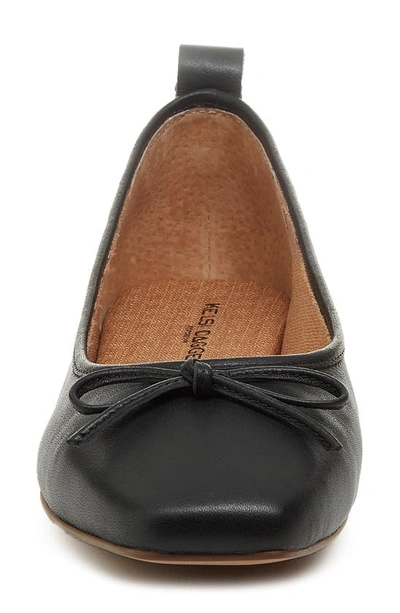 Kelsi Dagger Brooklyn Frankie Square Toe Ballet Flat In Black Leather