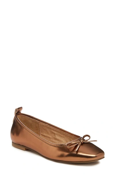 Shop Kelsi Dagger Brooklyn Frankie Square Toe Ballet Flat In Cognac