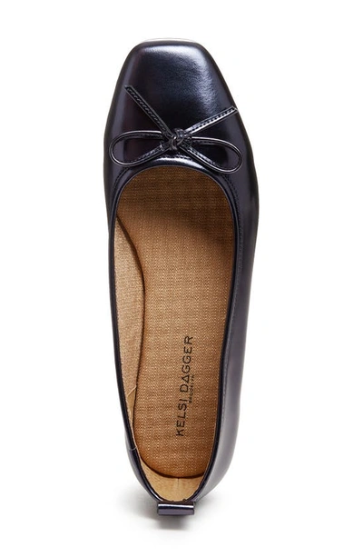 Kelsi Dagger Brooklyn Frankie Square Toe Ballet Flat In Midnight