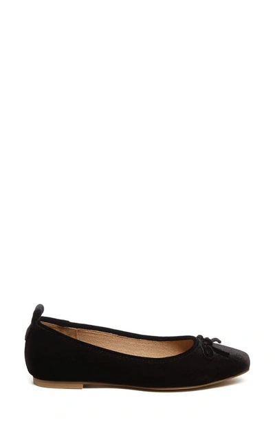 Shop Kelsi Dagger Brooklyn Frankie Square Toe Ballet Flat In Black Suede