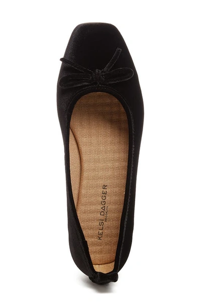 Shop Kelsi Dagger Brooklyn Frankie Square Toe Ballet Flat In Black Suede