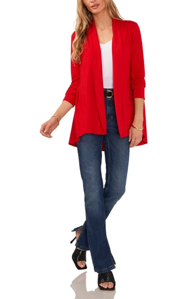 Shop Vince Camuto Open Front Cardigan In Ultra Red