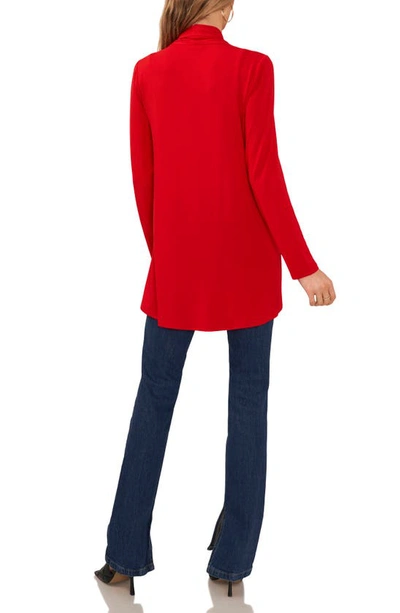 Vince Camuto Open Front Cardigan In Ultra Red