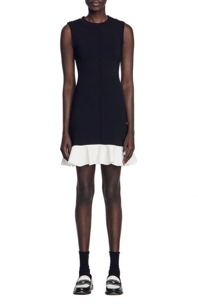 Shop Sandro Tanya Sleeveless Minidress In Black