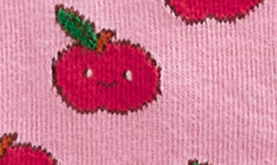 Shop Mini Boden Kids' Apple Print Tights In Pink Apples