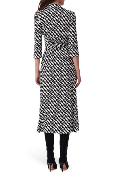 Shop Diane Von Furstenberg Abigail Silk Wrap Midi Dress In Chain Link Medium Bl