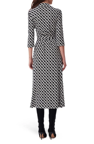 Diane Von Furstenberg Abigail Silk Jersey Midi Wrap Dress In Chain Link Medium Bl