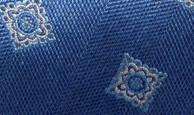 Shop David Donahue Geometric Medallion Silk Tie In Blue