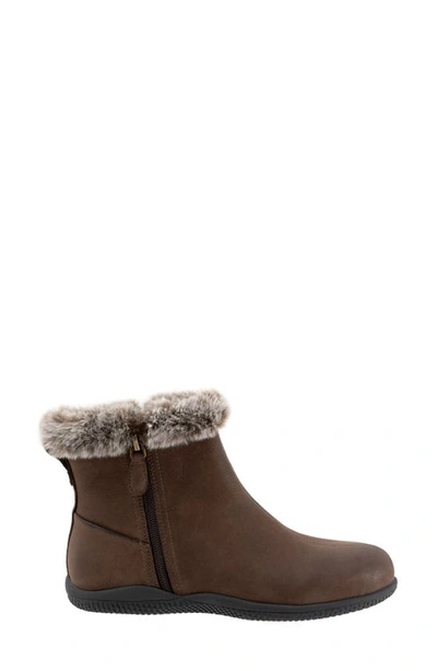 Softwalk Helena Faux Fur Bootie In Dark Brown Nubuck