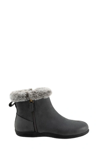 Softwalk Helena Faux Fur Bootie In Smoke Nubuck