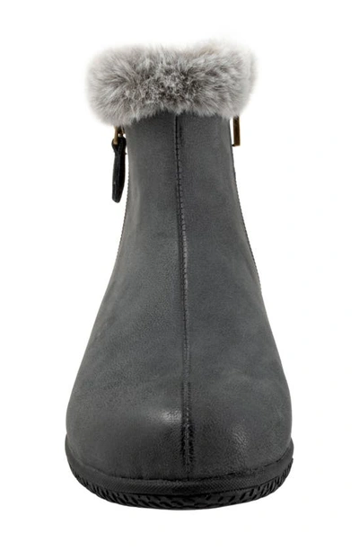 Shop Softwalk ® Helena Faux Fur Bootie In Smoke Nubuck