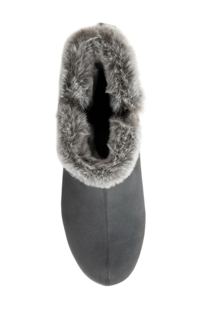 Softwalk Helena Faux Fur Bootie In Smoke Nubuck
