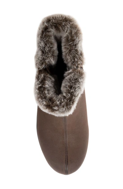 Softwalk Helena Faux Fur Bootie In Dark Brown Nubuck