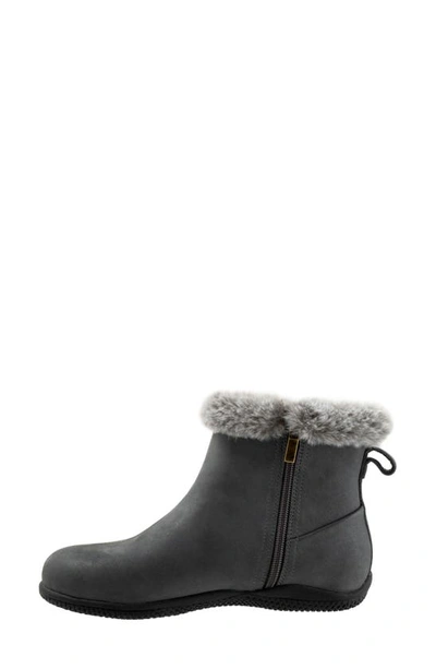 Softwalk Helena Faux Fur Bootie In Smoke Nubuck