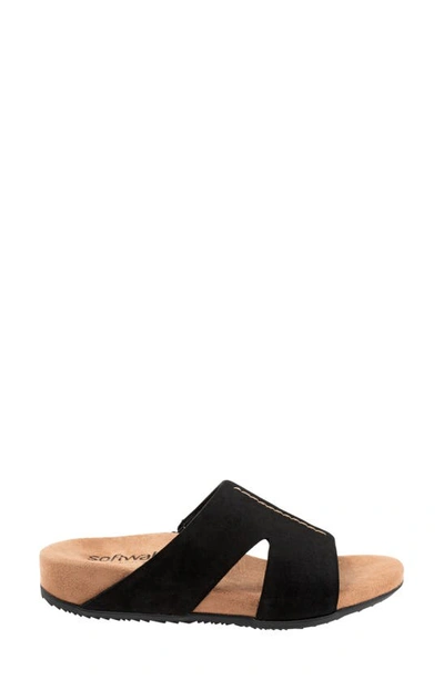 Softwalk Beverly Sandal In Black Nubuck