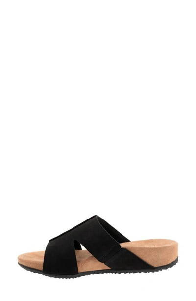 Softwalk Beverly Sandal In Black Nubuck