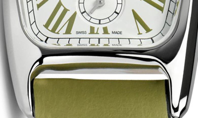 Hamilton American Classi Boulton Leather Strap Watch, 23mm X 27mm In White/green