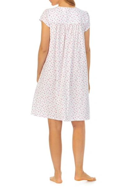 Shop Eileen West Floral Cap Sleeve Short Nightgown In Rose Print
