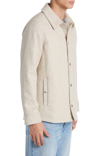 Shop Apc New Alan Oversize Wool Blend Jacket In Ecru