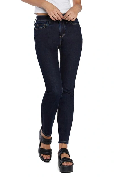 Shop Hint Of Blu Mid Rise Skinny Jeans In Lucca Blue
