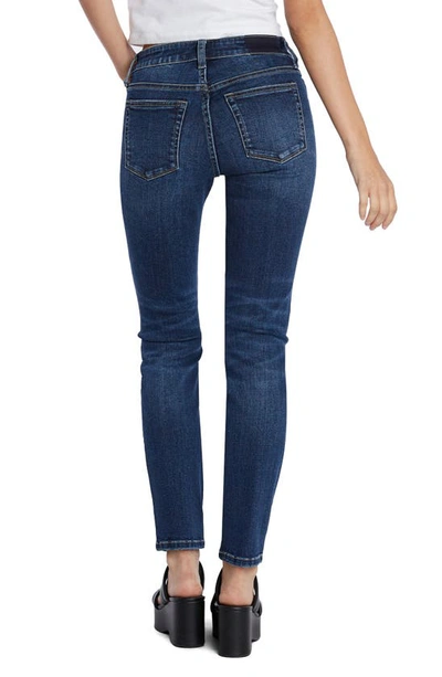 Shop Hint Of Blu Mid Rise Skinny Jeans In Sienna Blue