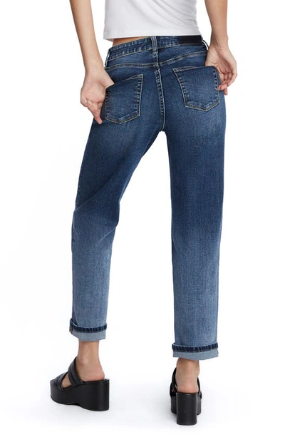 Hint Of Blu High Waist Ankle Straight Leg Jeans In Corsica Blue