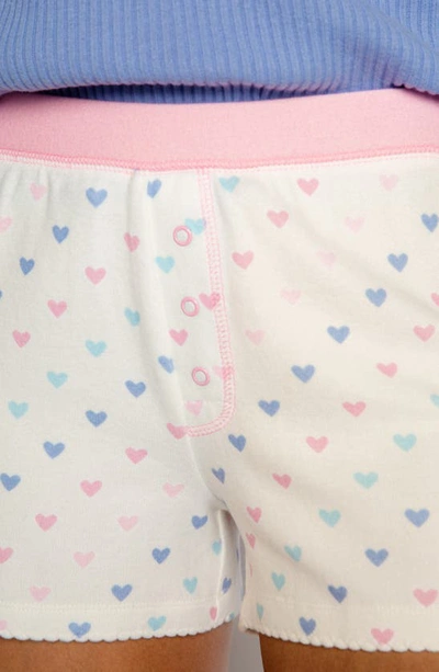 Shop Pj Salvage Mad Love Pajama Shorts In Ivory
