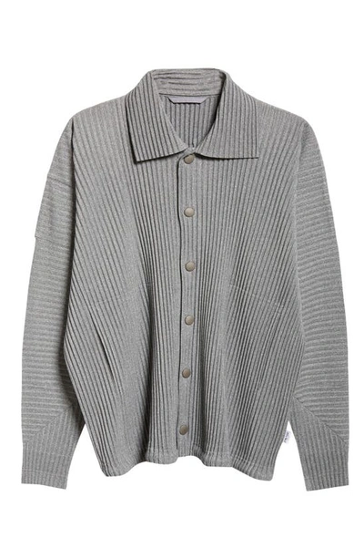 Shop Issey Miyake Heather Pleated Jacket In Gray