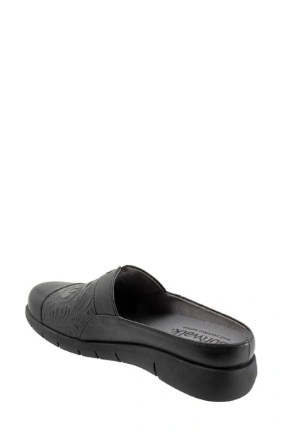 Softwalk San Marcos Tooling Leather Mule In Black