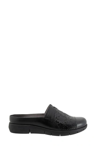 Softwalk San Marcos Tooling Leather Mule In Black
