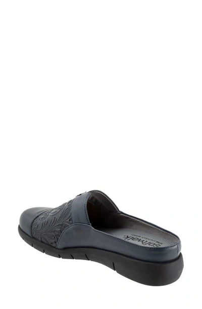 Softwalk San Marcos Tooling Leather Mule In Navy