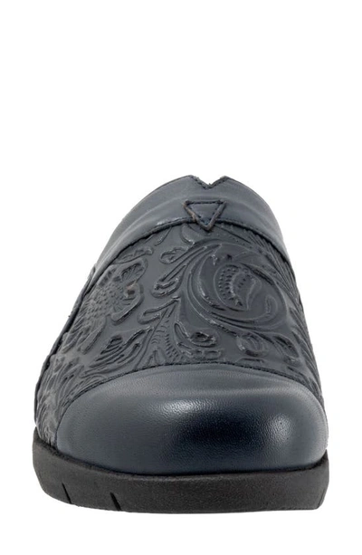 Softwalk San Marcos Tooling Leather Mule In Navy