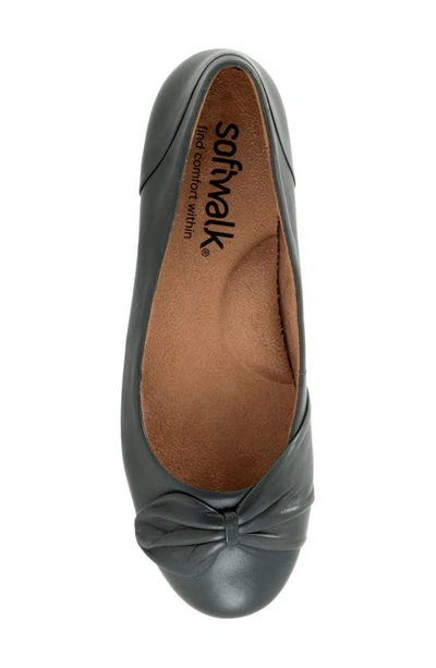 Shop Softwalk ® Sofia Bow Ballet Flat In Dk Green