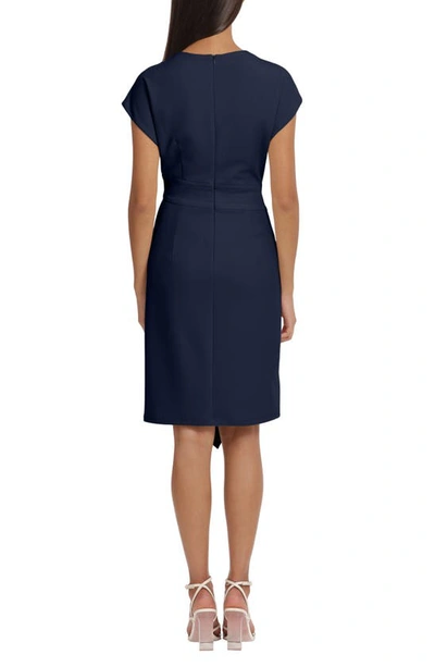 Shop Donna Morgan For Maggy Side Gathered Sheath Dress In Twilight Navy